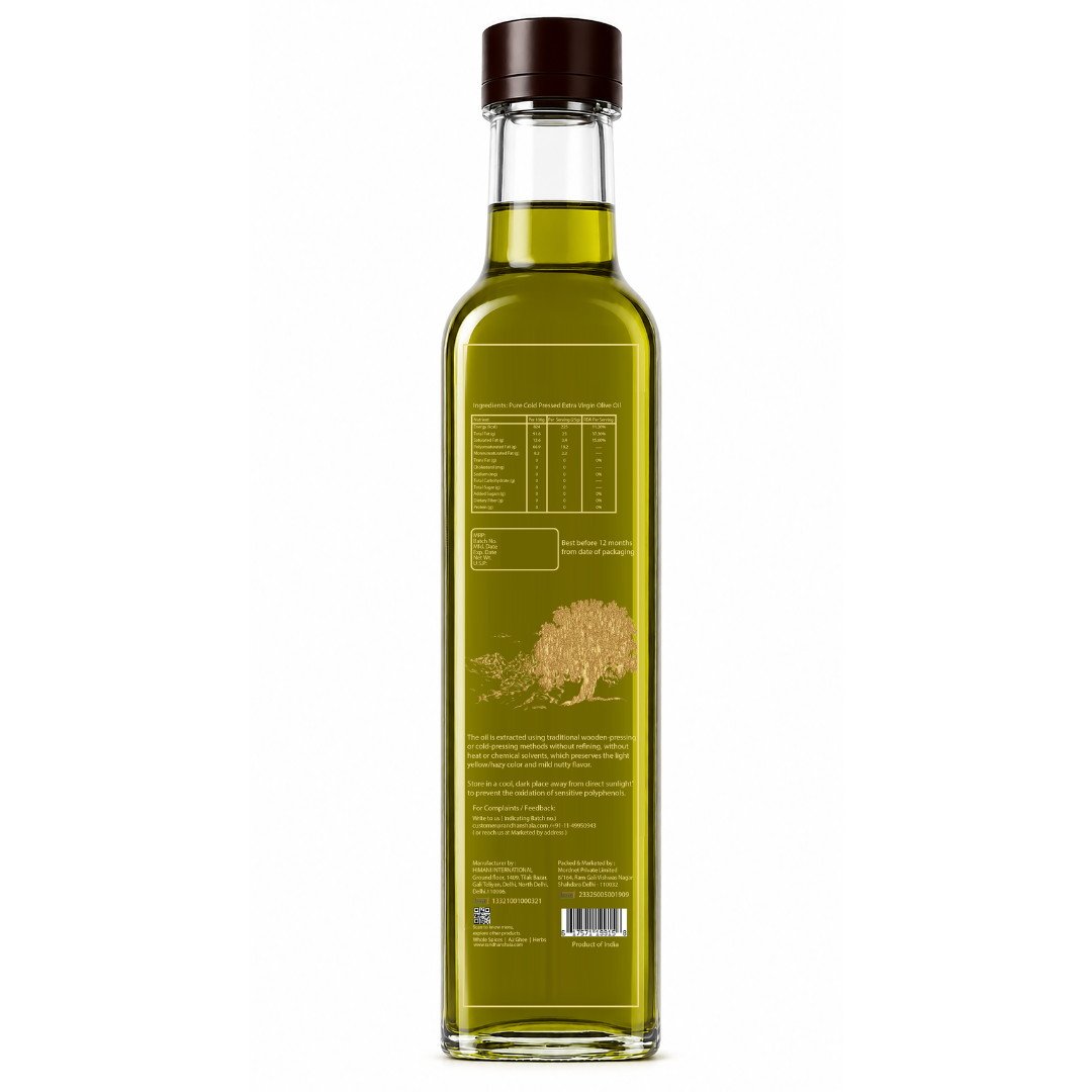Randhanshala Extra Virgin Olive Oil – 250ml | Cold Pressed Premium Quality Olive Oil | Pure Edible Cooking Oil | Rich Flavor & Healthy Fats | No Chemicals or Preservatives