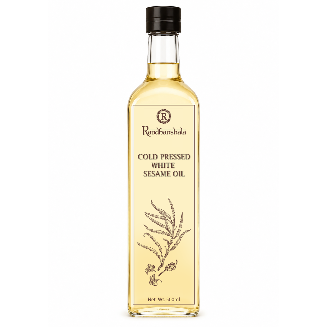 Sesame Oil (Gingelly/Til Oil) – 500ml | Pure Edible Cold Pressed Oil | Rich Nutty Aroma & Traditional Cooking Oil | No Chemicals or Preservatives