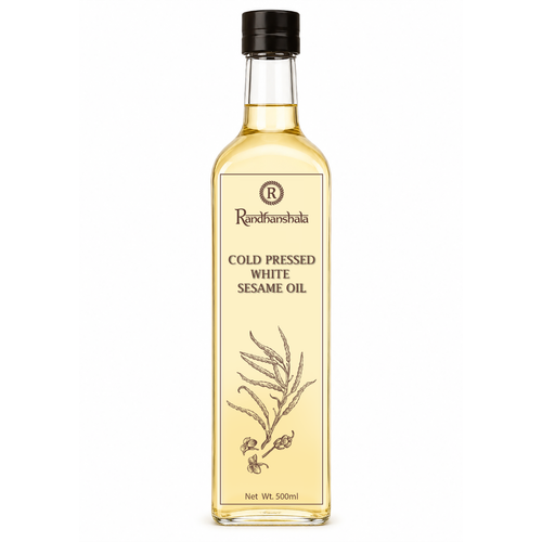 Sesame Oil (Gingelly/Til Oil) – 500ml | Pure Edible Cold Pressed Oil | Rich Nutty Aroma & Traditional Cooking Oil | No Chemicals or Preservatives