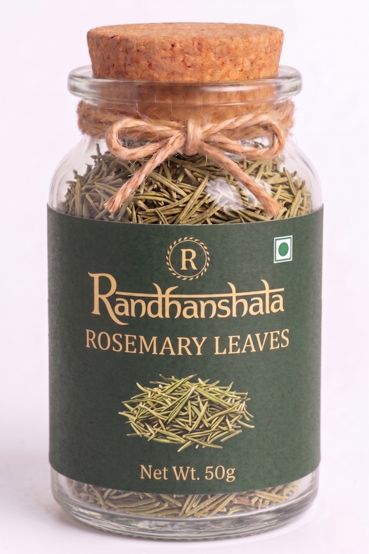 Rosemary Leaves (Dried) – 50g | Premium Aromatic Herb | Natural Flavor Enhancer for Pizza, Pasta, Grilled Foods, Soups & Seasoning | 12-Month Shelf Life | No Additives or Preservatives