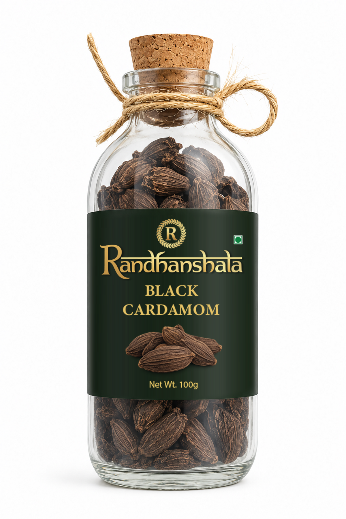 Black Cardamom Whole Raw – 100g | Premium Badi Elaichi | Bold Smoky Aroma | Natural Spice for Curries, Biryani & Ayurvedic Use | 12-Month Shelf Life