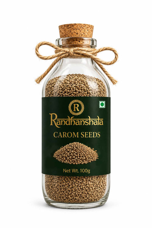 Carom Seeds (Ajwain) – 100g | Premium Natural Spice Seeds | Strong Aroma & Pungent Flavor for Paratha, Curries, Snacks & Digestion | 12-Month Shelf Life | No Additives or Preservatives
