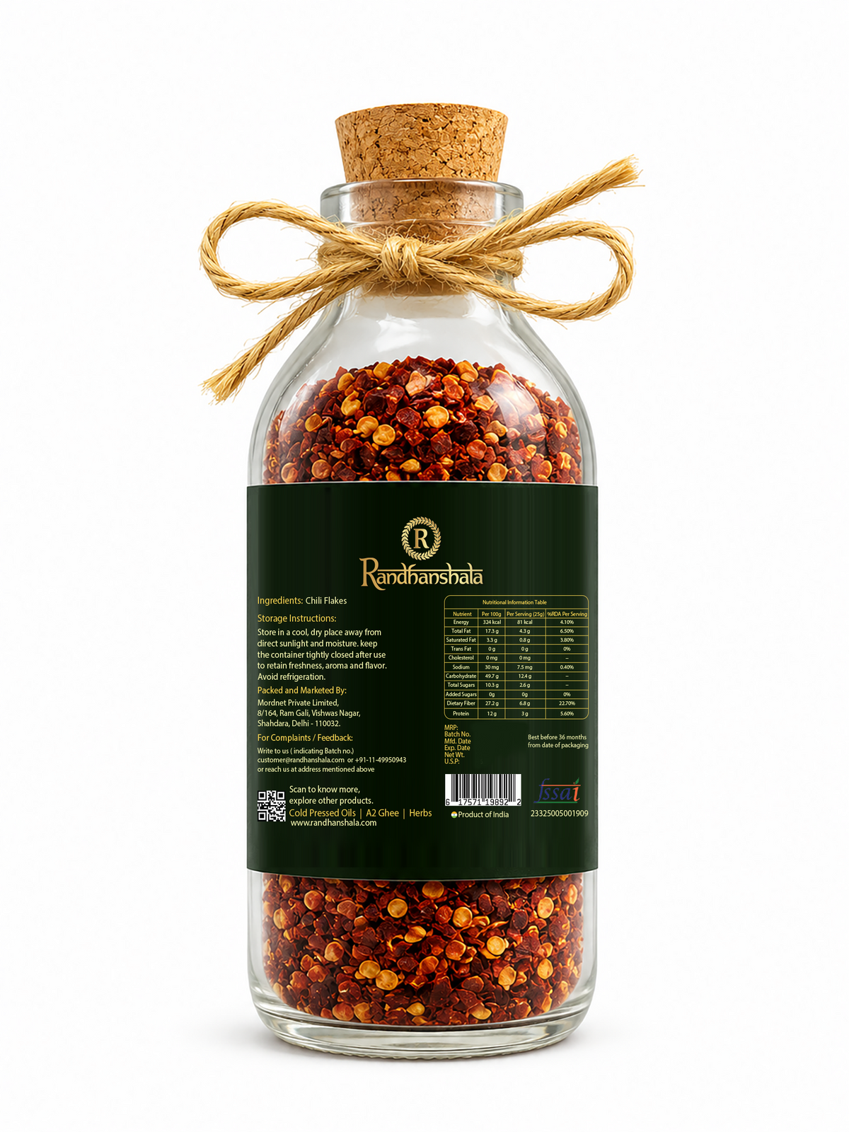 Chilli Flakes (Red Chili Flakes) – 50g | Premium Crushed Red Pepper Spice | Hot & Spicy Seasoning for Pizza, Pasta, Noodles, Snacks & Cooking | 12-Month Shelf Life | No Additives or Preservatives