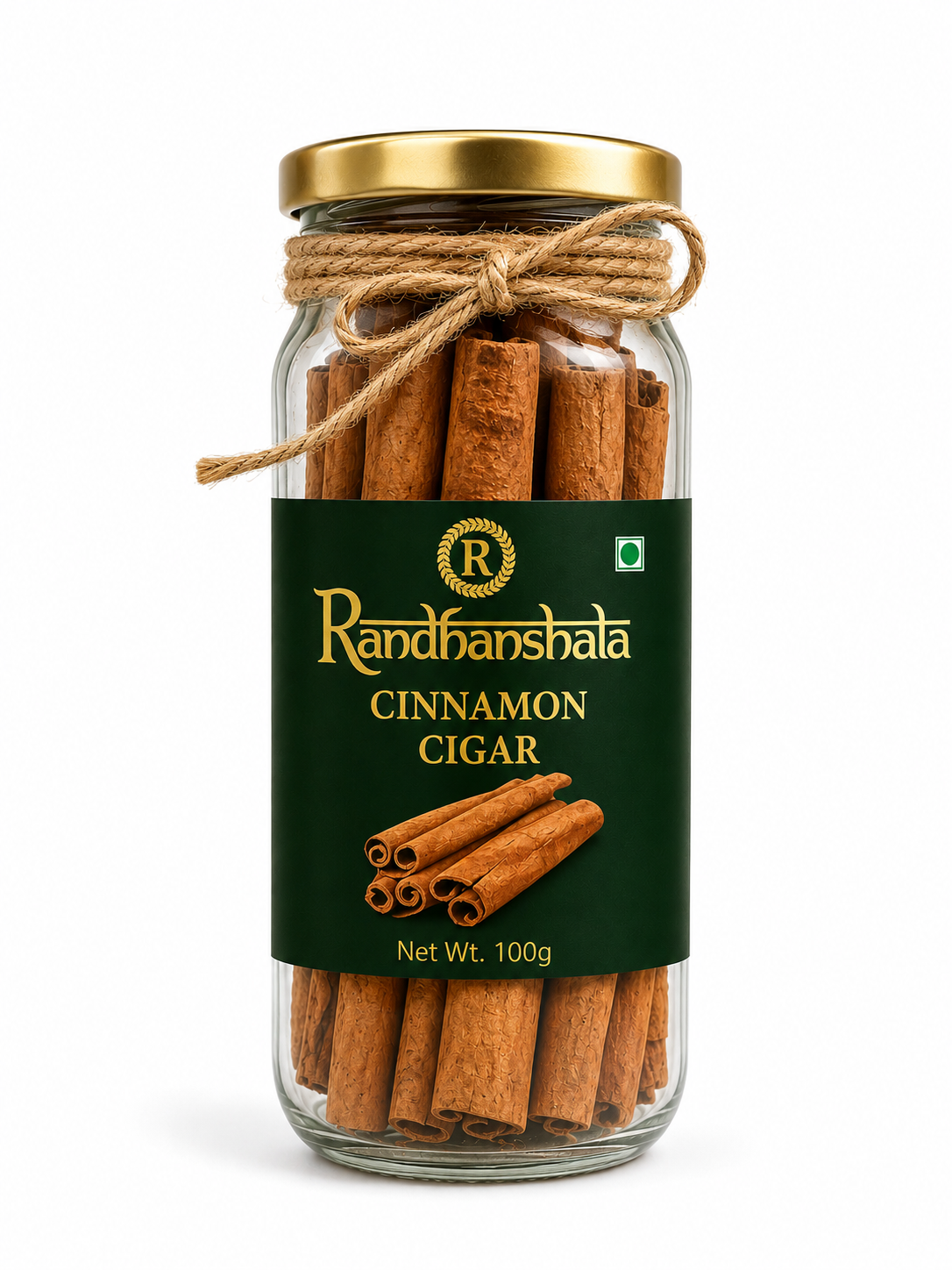 Cinnamon Sticks (Cigar) Whole Raw – 100g | Premium Dalchini Sticks | Natural Sweet Aromatic Spice for Tea, Biryani, Desserts & Cooking | 12-Month Shelf Life | No Additives or Preservatives
