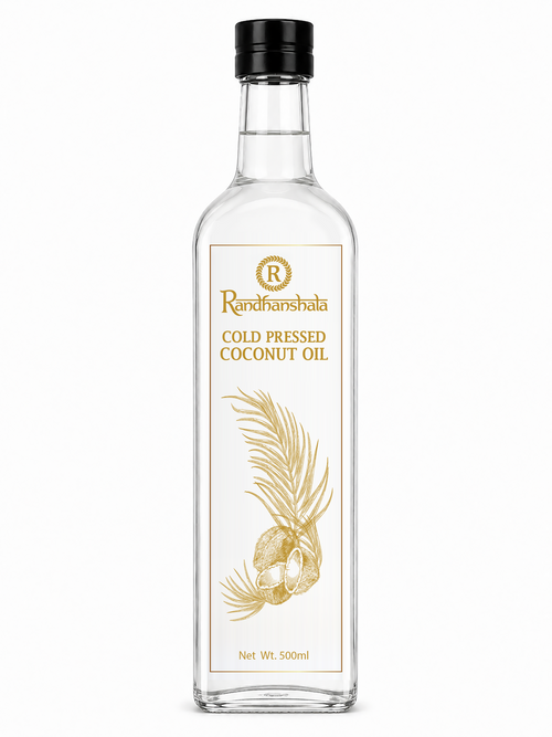 Coconut Oil – 500ml | Pure Edible Virgin Coconut Oil | Natural Cold Pressed Cooking Oil | Light Aroma & Healthy Oil for Cooking, Skin & Hair | No Chemicals or Preservatives