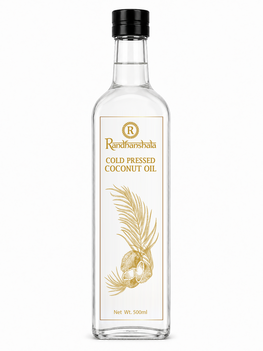 Coconut Oil – 500ml | Pure Edible Virgin Coconut Oil | Natural Cold Pressed Cooking Oil | Light Aroma & Healthy Oil for Cooking, Skin & Hair | No Chemicals or Preservatives