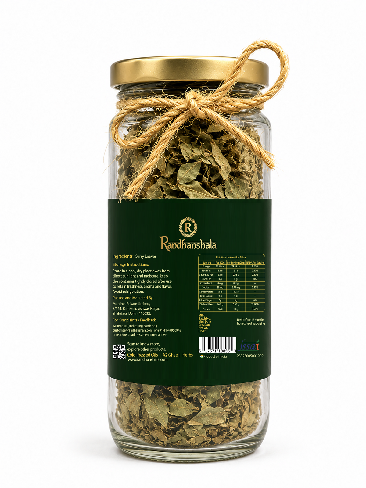 Curry Leaves (Kadi Patta) Dried Whole – 50g | Premium Aromatic Herb Leaves | Natural Flavor Enhancer for South Indian Cooking, Tadka, Curries & Tempering | 12-Month Shelf Life | No Additives or Preservatives