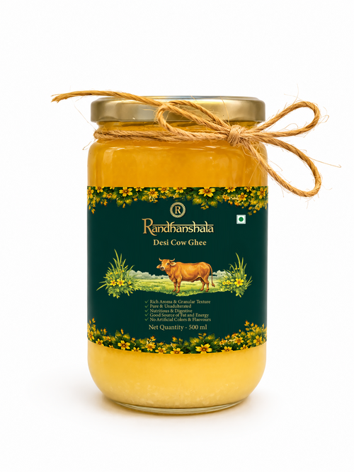 A2 Bilona Ghee (Hallikar Cow) – 500ml | Premium Hand Churned Desi Ghee | Traditional Ayurvedic Superfood | Rich Aroma & Nutrients | No Preservatives | 12-Month Shelf Life