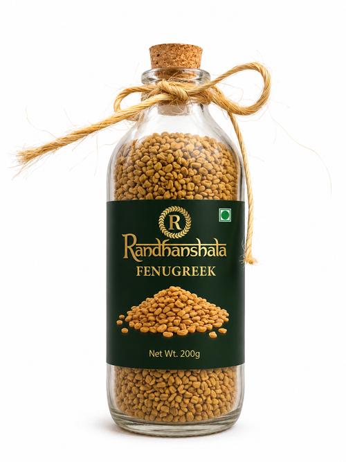 Fenugreek Seeds (Methi Dana) – 100g | Premium Natural Spice Seeds | Bitter Earthy Flavor for Pickles, Curries, Tempering & Ayurvedic Use | 12-Month Shelf Life | No Additives or Preservatives