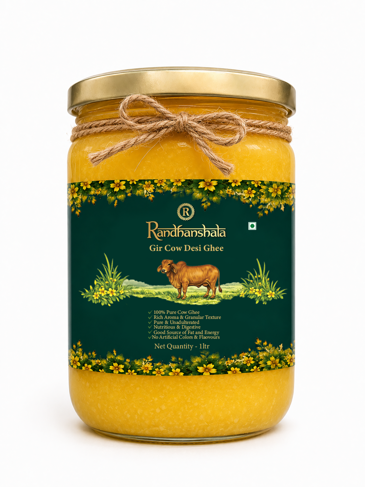 A2 Ghee (Gir Cow) – 1000ml | Premium Pure Desi Cow Ghee | Natural A2 Gir Cow Ghee | Rich Aroma & Authentic Taste | 12-Month Shelf Life | No Additives or Preservatives