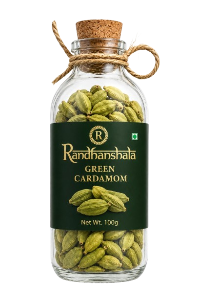 Green Cardamom Whole Raw – 50g | Premium Elaichi Pods | Natural, Aromatic Spice for Tea, Desserts & Cooking | 12-Month Shelf Life