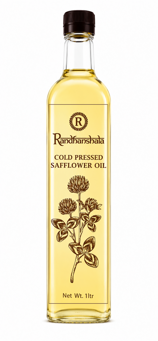 Safflower Oil (Kardi Seed Oil) – 1000ml | Pure Edible Cooking Oil | Light & Heart-Friendly Oil for Daily Cooking, Frying & Sautéing | No Chemicals or Preservatives
