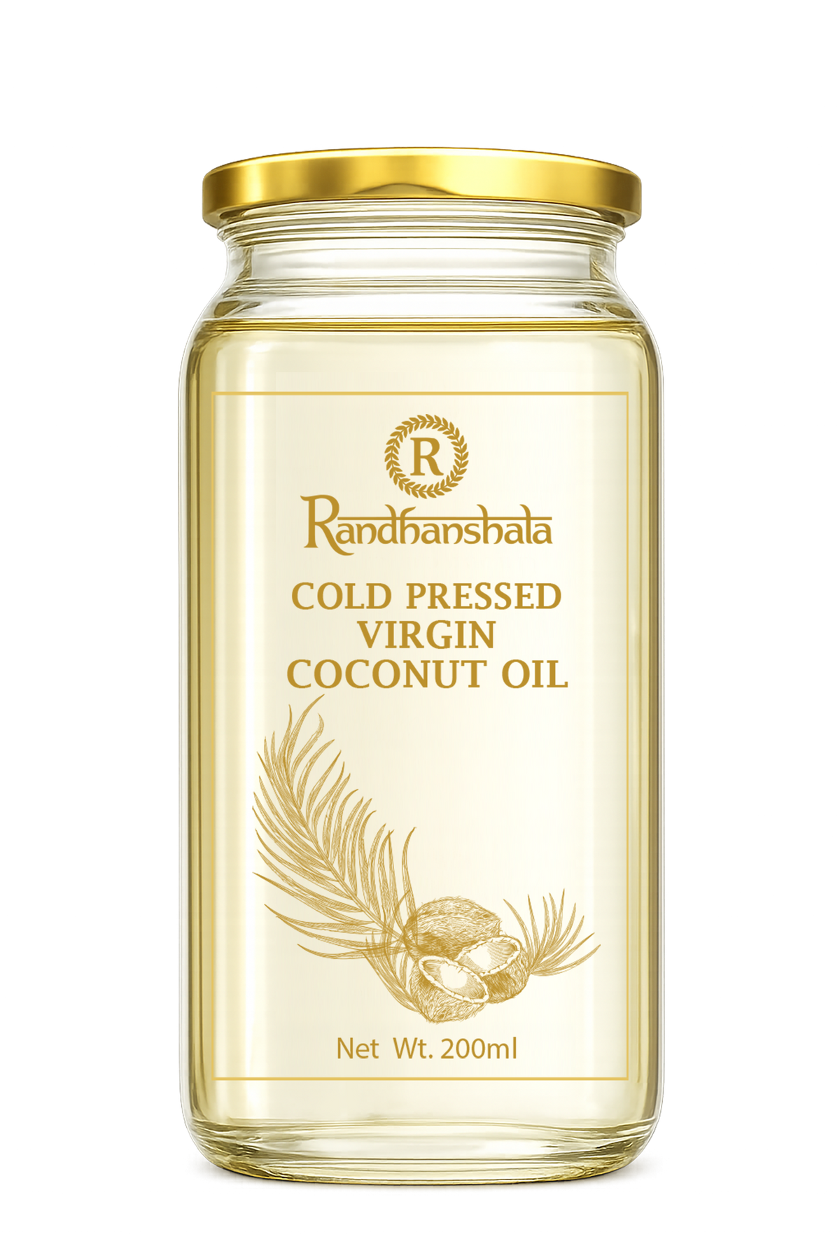 Virgin Coconut Oil – 200ml | Cold Pressed Extra Virgin Coconut Oil | 100% Pure Edible & Multi-Purpose Oil for Cooking, Skin & Hair Care | No Chemicals or Preservatives