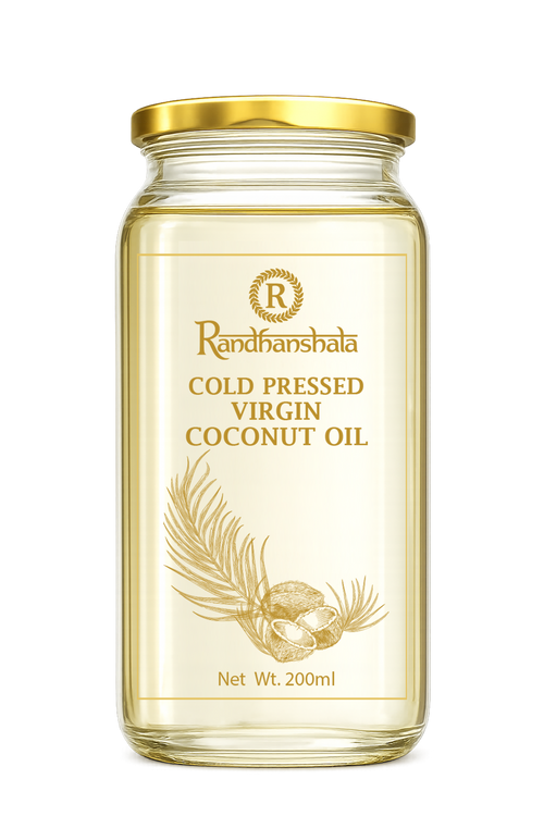 Virgin Coconut Oil – 200ml | Cold Pressed Extra Virgin Coconut Oil | 100% Pure Edible & Multi-Purpose Oil for Cooking, Skin & Hair Care | No Chemicals or Preservatives