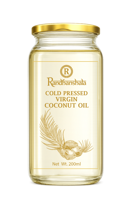 Virgin Coconut Oil – 200ml | Cold Pressed Extra Virgin Coconut Oil | 100% Pure Edible & Multi-Purpose Oil for Cooking, Skin & Hair Care | No Chemicals or Preservatives